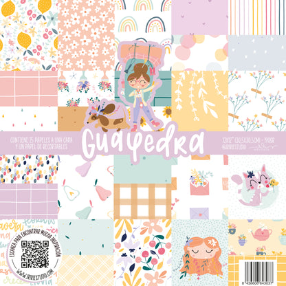 KIT 26 PAPELES GUAYEDRA 12X12" - SCRAPBOOKING