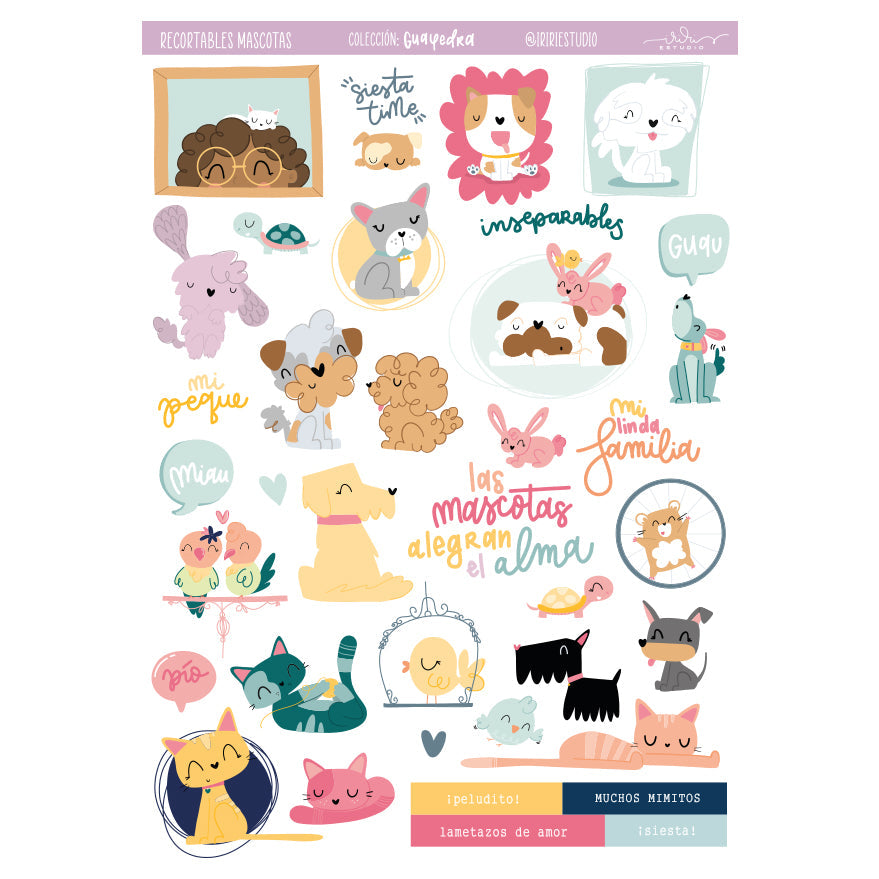 RECORTABLES MASCOTAS - GUAYEDRA - (NO SON DIE CUTS ) - SCRAPBOOKING