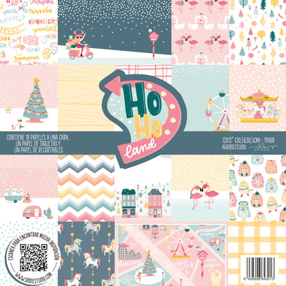 KIT 20 PAPELES HOHOLAND 12X12" UNA CARA - SCRAPBOOKING