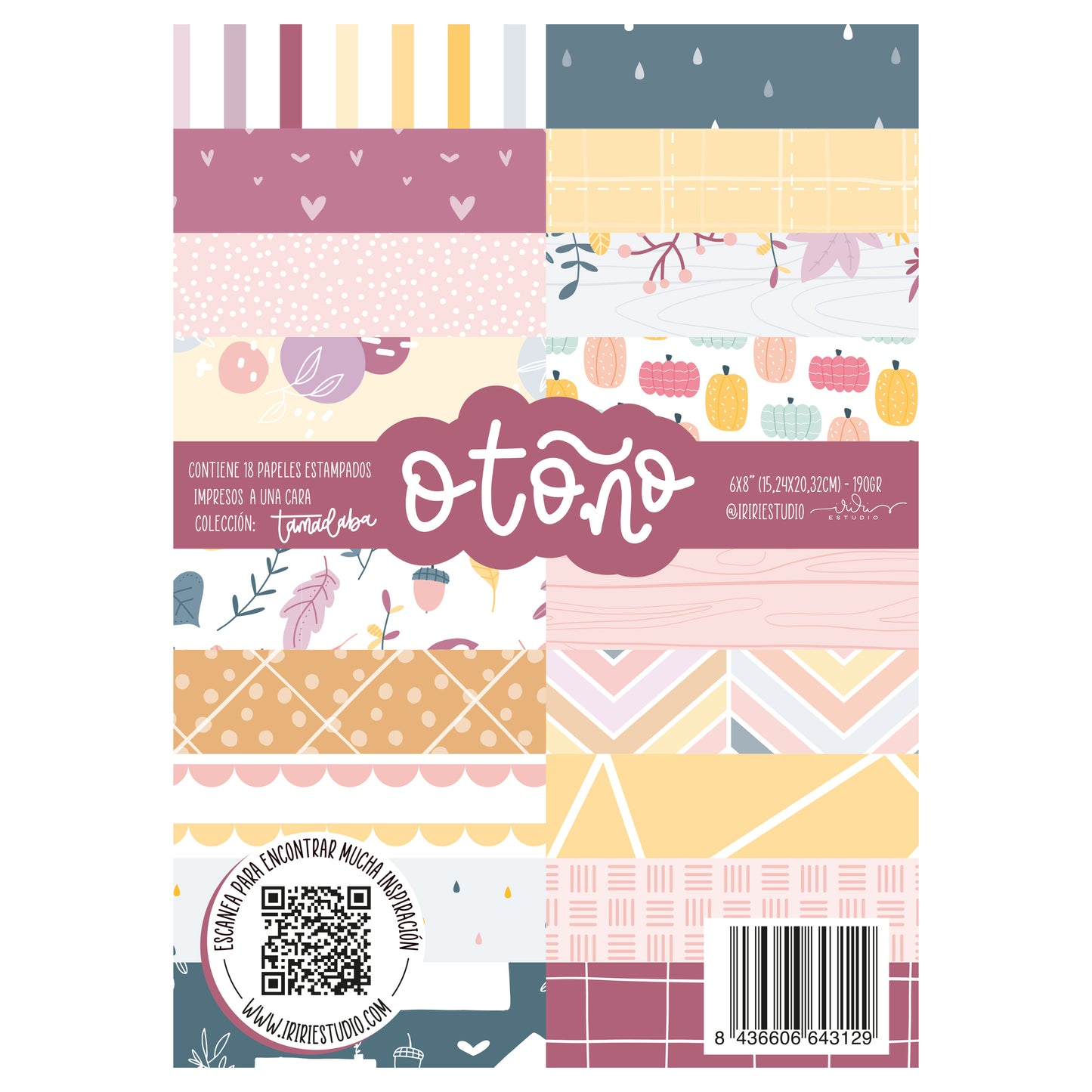 KIT 18 PAPELES OTOÑO 6X8" - TAMADABA - SCRAPBOOKING