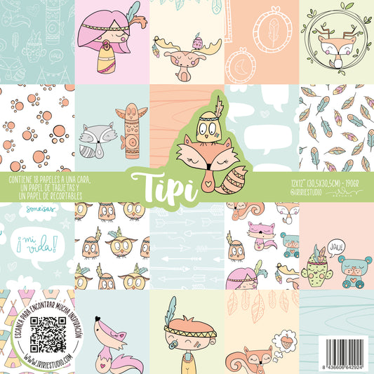 KIT 20 PAPELES TIPI 12X12" - SCRAPBOOKING