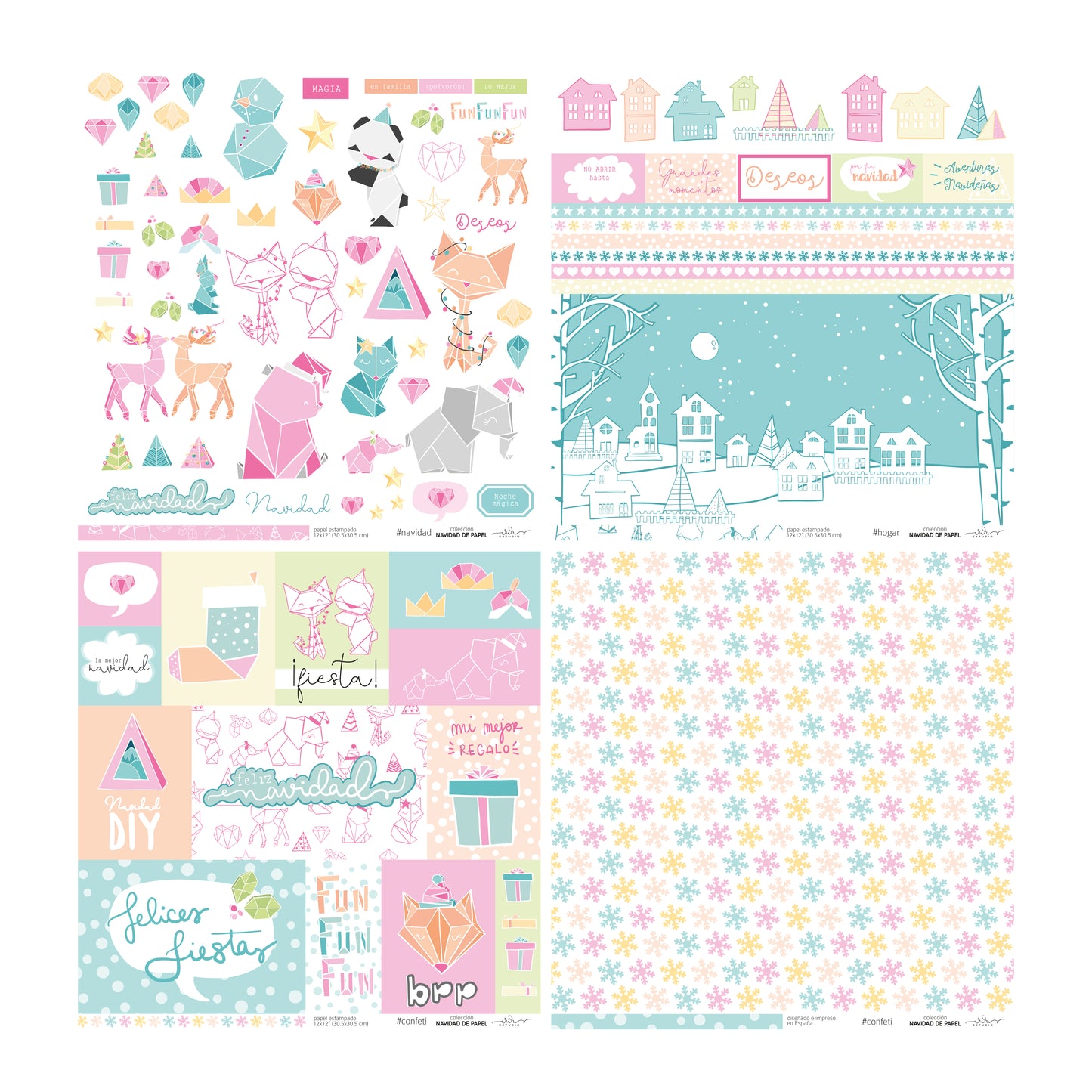 KIT 20 PAPELES NAVIDAD DE PAPEL 12X12" - SCRAPBOOKING