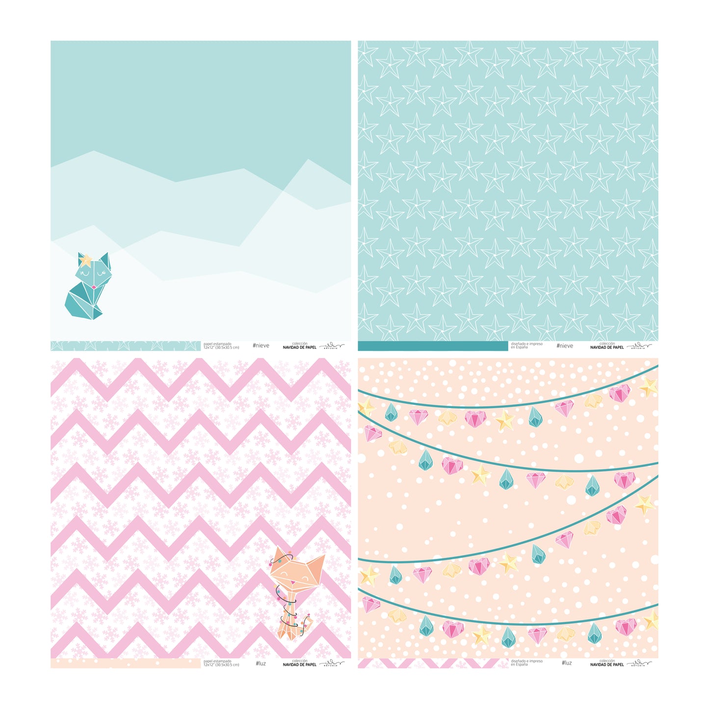 KIT 20 PAPELES NAVIDAD DE PAPEL 12X12" - SCRAPBOOKING