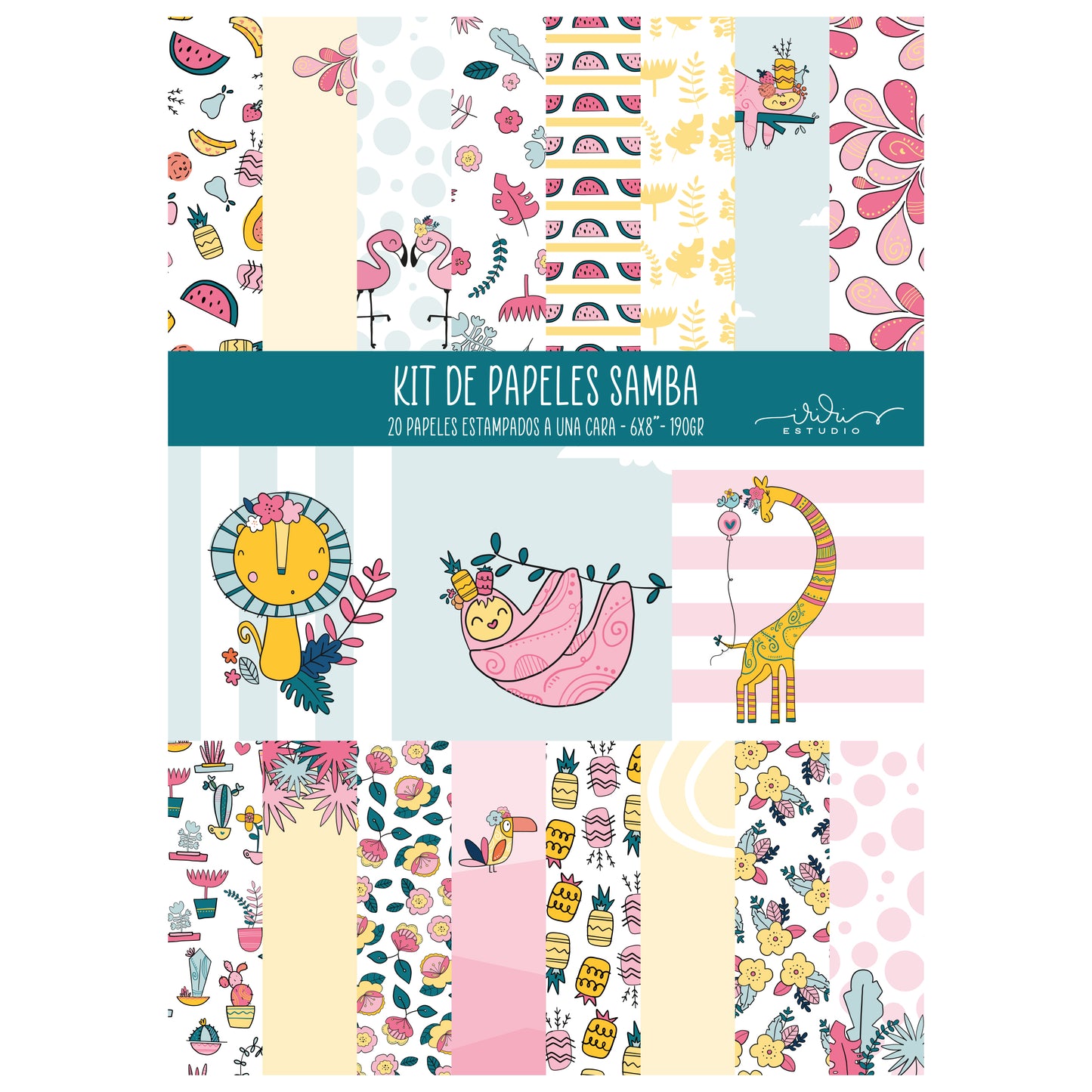 KIT 20 PAPELES SAMBA 6X8" - SCRAPBOOKING